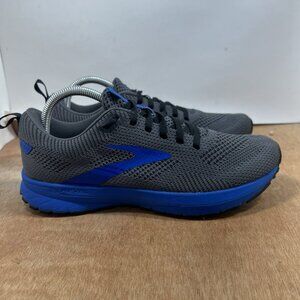 Brooks Revel 5 Men Size 8 Grey Blue Lace Up Athletic Running Shoes